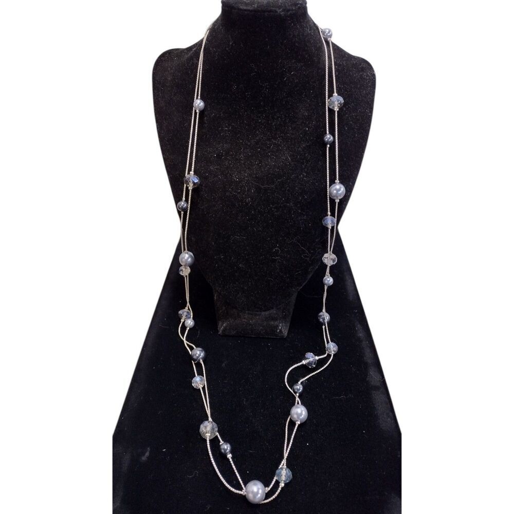 Vintage RMN Multicolor Scattered Bead Double‎ Strand Necklace